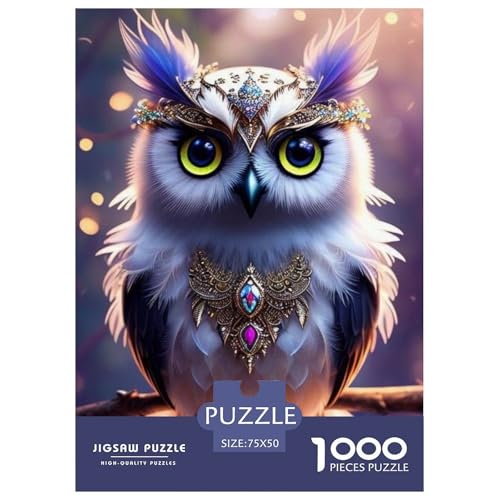 Puzzle für Erwachsene, 1000 Teile, Tierkunst, Eulen-Puzzle, Puzzle für Erwachsene, Lernspiel, Herausforderungsspielzeug, 1000 Teile (75 x 50 cm) von LMYmoney