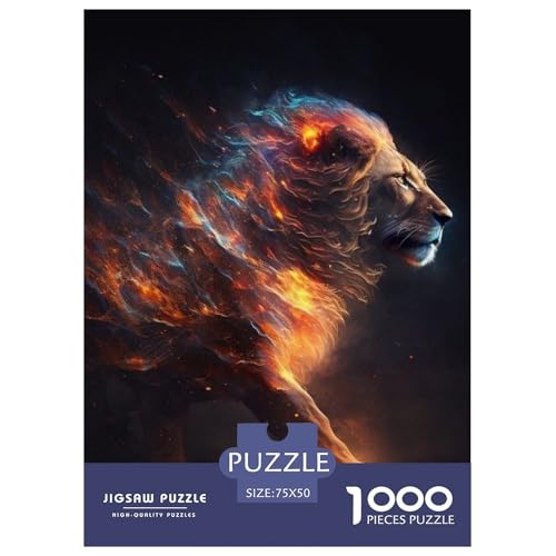 Puzzle für Erwachsene, 1000 Teile, Tierkunst, Löwen-Puzzle, Puzzle für Erwachsene, Lernspiel, Herausforderungsspielzeug, 1000 Teile (75 x 50 cm) von LMYmoney