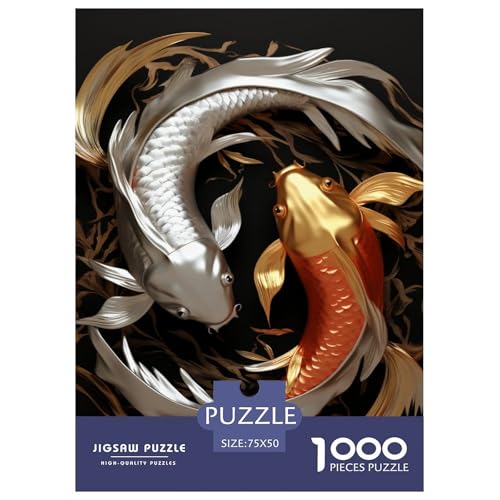 Puzzle für Erwachsene, 1000 Teile, Yin-Yang-Kunst, Holzpuzzle für Erwachsene, Lernspiel, Herausforderungsspielzeug, 1000 Teile (75 x 50 cm) von LMYmoney