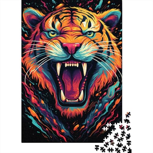 Puzzle für Erwachsene, 1000-teiliges Art-Tiger-Puzzle für Erwachsene, Kartonpuzzle, anspruchsvolles Spiel, 1000 Teile (75 x 50 cm) von LMYmoney