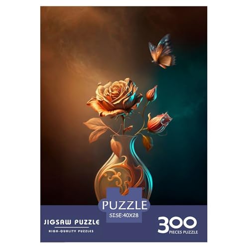 Puzzle für Erwachsene, 300 Stück, Kunst-Blumen-Puzzle, Puzzles für Erwachsene, Lernspiel, Herausforderungsspielzeug, 300 Teile (40 x 28 cm) von LMYmoney