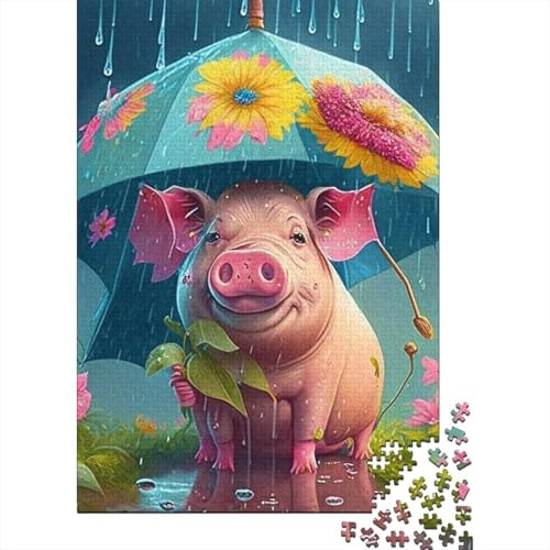 Puzzle für Erwachsene, 300 Stück, Kunst-Tier-Schwein-Puzzle für Erwachsene, Kartonpuzzle, Familienpuzzlespiel, 300 Teile (40 x 28 cm) von LMYmoney