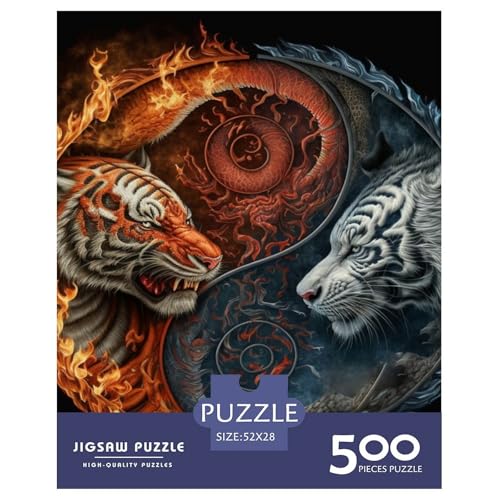 Puzzle für Erwachsene, 500 Stück, Yin-Yang-Kunst-Puzzle, Puzzle für Erwachsene, Lernspiel, Herausforderungsspielzeug, 500 Teile (52 x 38 cm) von LMYmoney