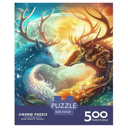 Puzzle für Erwachsene, 500 Stück, Yin-Yang-Kunst-Puzzle, Puzzles für Erwachsene, Lernspiel, Herausforderungsspielzeug, 500 Teile (52 x 38 cm) von LMYmoney