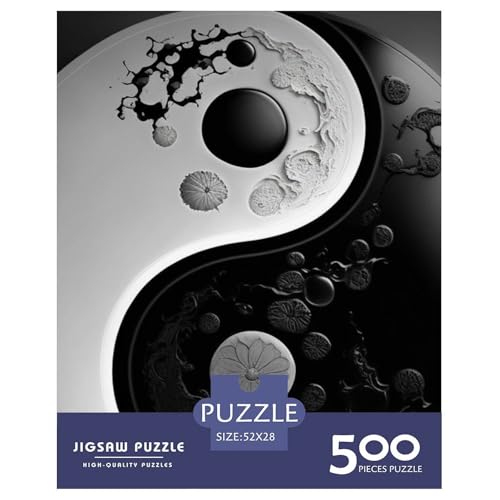 Puzzle für Erwachsene, 500 Stück, Yin-Yang-Kunst-Puzzle, Puzzles für Erwachsene, Lernspiel, Herausforderungsspielzeug, 500 Teile (52 x 38 cm) von LMYmoney