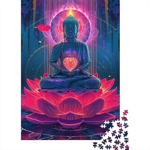 Puzzle für Erwachsene, 500 Teile, Geschenke für Buddha-Statue, Puzzles für Kinder und Teenager, Familienspiel für Erwachsene und Teenager, 500 Teile (52 x 38 cm) von LMYmoney