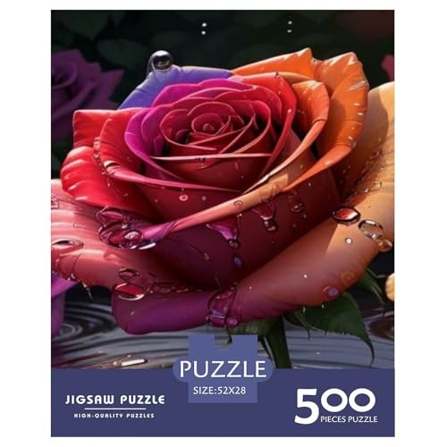 Puzzle für Erwachsene, 500 Teile, Kunstblumen, Holzpuzzle für Erwachsene, Lernspiel, Herausforderungsspielzeug, 500 Teile (52 x 38 cm) von LMYmoney