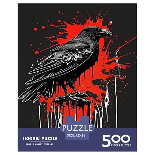 Puzzle für Erwachsene, 500 Teile, Tierkunst, Vogel, Holzpuzzles für Erwachsene, nachhaltige Puzzlespiele, 500 Stück (52 x 38 cm) von LMYmoney