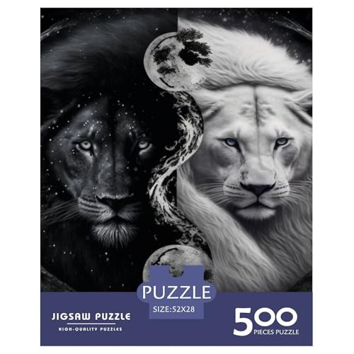 Puzzle für Erwachsene, 500 Teile, Yin-Yang-Kunst, Holzpuzzle für Erwachsene, Lernspiel, Herausforderungsspielzeug, 500 Teile (52 x 38 cm) von LMYmoney