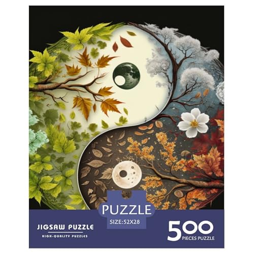 Puzzle für Erwachsene, 500 Teile, Yin-Yang-Kunst, Holzpuzzle für Erwachsene und Teenager, Heimdekoration, Puzzlespielzeug, 500 Teile (52 x 38 cm) von LMYmoney