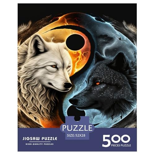 Puzzle für Erwachsene, 500 Teile, Yin-Yang-Kunst, Holzpuzzle für Erwachsene und Teenager, Heimdekoration, Puzzlespielzeug, 500 Teile (52 x 38 cm) von LMYmoney