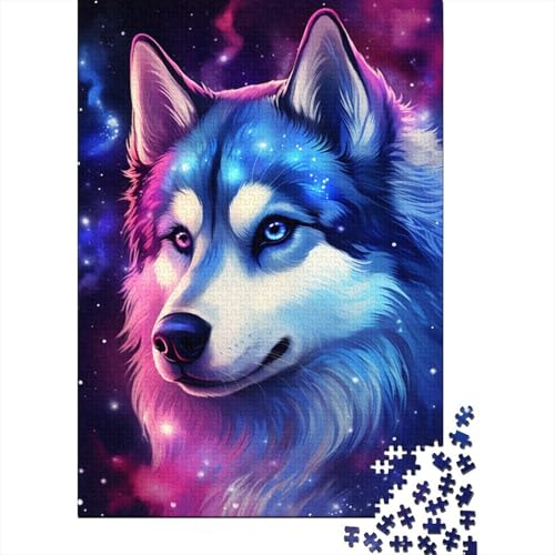 Puzzle für Erwachsene, Art Galaxy Husky, 500-teiliges Holzpuzzle, geeignet für Erwachsene und über 18 Jahre, tolles Kinder, 500 Teile (52 x 38 cm) von LMYmoney