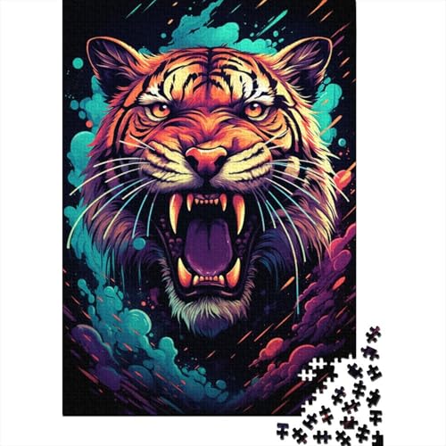 Puzzle für Erwachsene, Art Tiger, 1000-teiliges Holzpuzzle für Kinder und ab 18 Jahren, Spiele, Spielzeug, Geschenk, 1000 Stück (75 x 50 cm) von LMYmoney