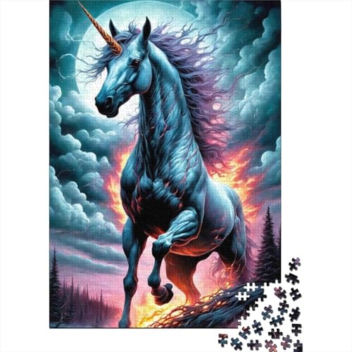 Puzzle für Erwachsene, Art Unicorn, 500-teiliges Puzzle, Holzpuzzle, geeignet für Erwachsene und über 18 Jahre, Puzzle-Wanddekoration, 500 Teile (52 x 38 cm) von LMYmoney