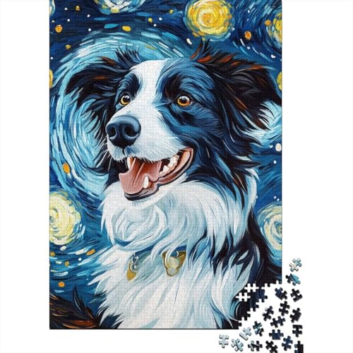 Puzzle für Erwachsene, Border Collie, 300 Teile, für Kinder, Holzpuzzle, geeignet für Kinder ab 18 Jahren, tolle Kinder, 300 Teile (40 x 28 cm) von LMYmoney