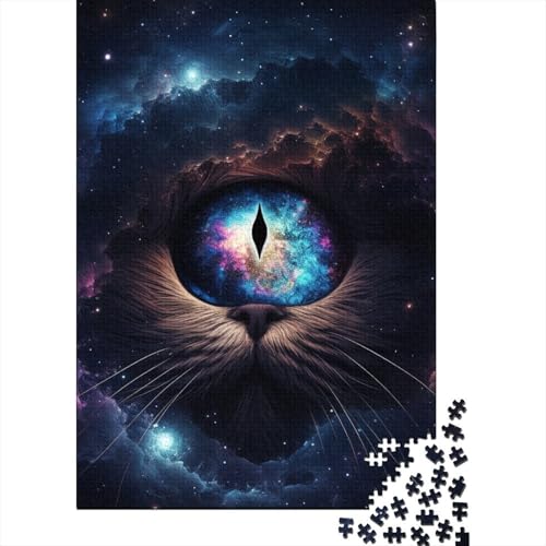 Puzzle für Erwachsene, Galaxie-Katzen, Holzpuzzle für Kinder, Lernspiel, Herausforderungsspielzeug, 300 Teile (40 x 28 cm) von LMYmoney