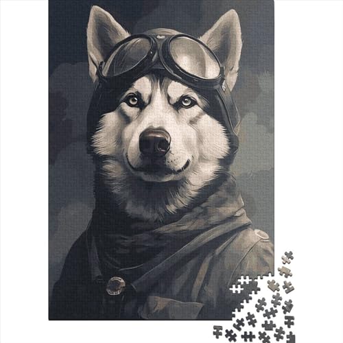 Puzzle für Erwachsene, Husky-Soldat, 300 Teile, Puzzle für Kinder, Lernspiel, Herausforderungsspielzeug, 300 Teile (40 x 28 cm) von LMYmoney