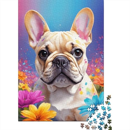 Puzzle für Erwachsene, Kunst, Blumen, Hunde, 1000-teiliges Holzpuzzle für Erwachsene und ab 18 Jahren, Spielzeug, Wanddekoration, 1000 Teile (75 x 50 cm) von LMYmoney