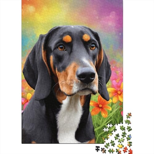 Puzzle für Erwachsene, Kunst, Blumen, Hunde, 300-teiliges Puzzle für Erwachsene, Holzpuzzle für Erwachsene und Lernen, pädagogisches Puzzle, 300 Teile (40 x 28 cm) von LMYmoney