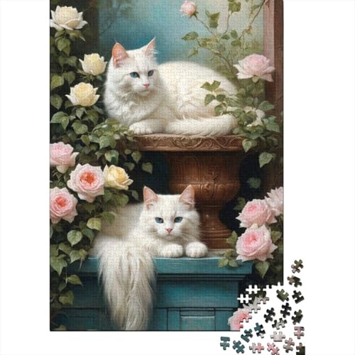 Puzzle für Erwachsene, Kunst, Tier, Katze, 1000 Teile, Holzpuzzle für Erwachsene und Lernpuzzle, Familienspiel, 1000 Teile (75 x 50 cm) von LMYmoney