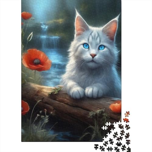 Puzzle für Erwachsene, Kunst, Tier, Katze, 1000 Teile, Holzpuzzle für Kinder & Heimdekoration, Puzzle-Spielzeug, 1000 Teile (75 x 50 cm) von LMYmoney