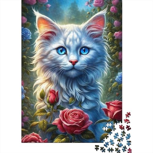 Puzzle für Erwachsene, Kunst, Tier, Katze, 1000-teiliges Holzpuzzle für Kinder und ab 18 Jahren, Spielzeug, Wanddekoration, 1000 Teile (75 x 50 cm) von LMYmoney