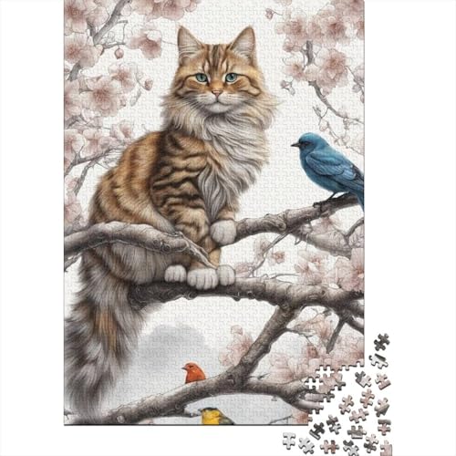 Puzzle für Erwachsene, Kunst, Tier, Katze, 300-teiliges Holzpuzzle, ab 18 Jahren, gutes Kinder, 300 Teile (40 x 28 cm) von LMYmoney