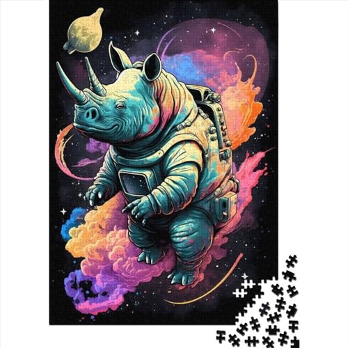 Puzzle für Erwachsene, Nashorn, Verspieltes 500-teiliges Puzzle, Holzpuzzle für Erwachsene und Lernpuzzle, Familienspiel, 500 Teile (52 x 38 cm) von LMYmoney