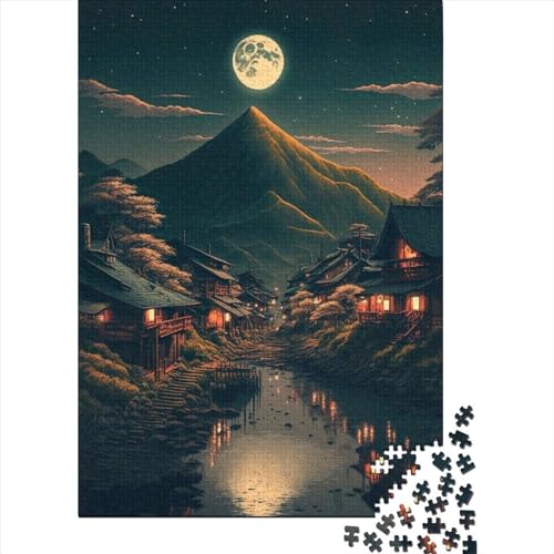 Puzzle für Erwachsene, Retro_Japanisches_Dorf, 500-teiliges Puzzle, Holzpuzzle für Erwachsene und Lernpuzzle, Familienspiel, 500 Teile (52 x 38 cm) von LMYmoney