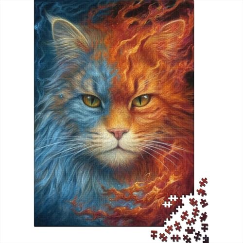 Puzzle für Erwachsene, Tier-Katze, buntes Holzpuzzle für Teenager, Geschenke, Heimdekoration, Puzzlespielzeug, 1000 Teile (75 x 50 cm) von LMYmoney