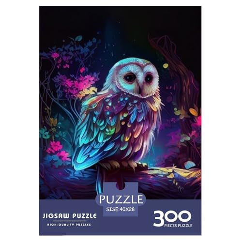 Puzzle für Erwachsene, Tierkunst, Eule, Puzzle für Erwachsene, Lernspiel, Herausforderungsspielzeug, 300 Teile (40 x 28 cm) von LMYmoney