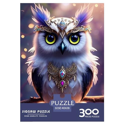 Puzzle für Erwachsene, Tierkunst, Eule, Puzzle für Erwachsene, Lernspiel, Herausforderungsspielzeug, 300 Teile (40 x 28 cm) von LMYmoney