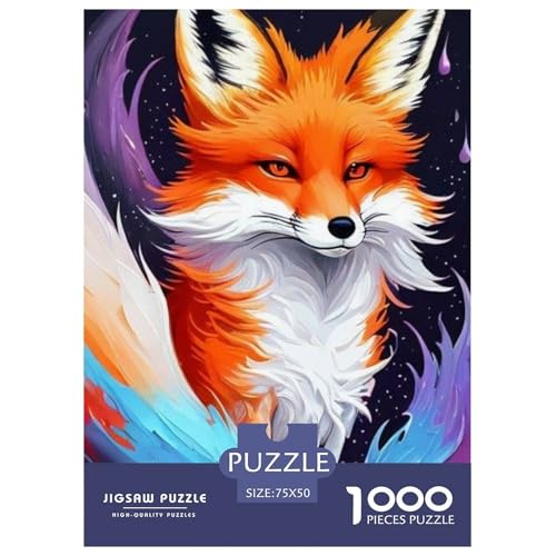 Puzzle für Erwachsene, Tierkunst, Fuchs, Holzpuzzle, Geschenke für Teenager, Heimdekoration, Puzzlespielzeug, 1000 Teile (75 x 50 cm) von LMYmoney