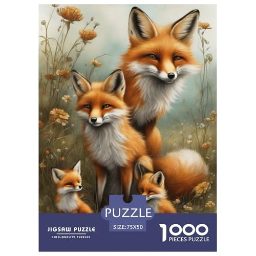 Puzzle für Erwachsene, Tierkunst, Fuchs, Holzpuzzle, Geschenke für Teenager, Heimdekoration, Puzzlespielzeug, 1000 Teile (75 x 50 cm) von LMYmoney