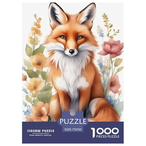 Puzzle für Erwachsene, Tierkunst, Fuchs, Holzpuzzle, Geschenke für Teenager, Heimdekoration, Puzzlespielzeug, 1000 Teile (75 x 50 cm) von LMYmoney