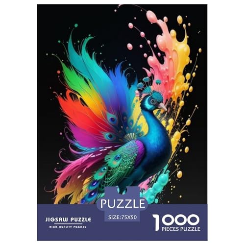 Puzzle für Erwachsene, Tierkunst, Vogel, Holzpuzzle, Geschenke für Teenager, Heimdekoration, Puzzlespielzeug, 1000 Teile (75 x 50 cm) von LMYmoney