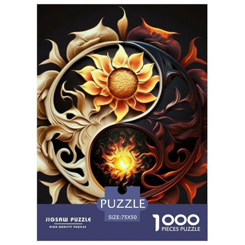 Puzzle für Erwachsene, Yin-Yang-Kunst, Holzpuzzle für Teenager, Geschenke, Heimdekoration, Puzzlespielzeug, 1000 Teile (75 x 50 cm) von LMYmoney