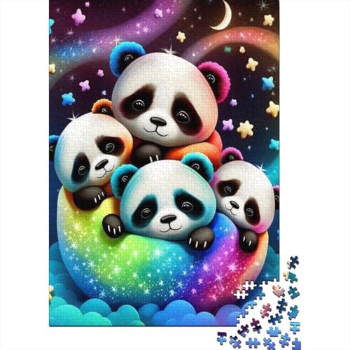 Puzzle für Erwachsene, farbenfroher Art-Panda, 1000-teiliges Puzzle, Holzpuzzle für Erwachsene und ab 18 Jahren, tolle Geschenke zu Weihnachten, 1000 Teile (75 x 50 cm) von LMYmoney