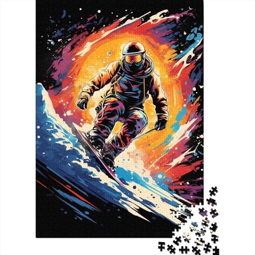 Puzzle für Erwachsene, farbenfrohes Kunst-Skifahren, 500-teiliges Holzpuzzle für Erwachsene und Familien, schwierig und herausfordernd, 500 Teile (52 x 38 cm) von LMYmoney