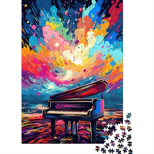 Puzzle für Erwachsene, farbenfrohes Kunstklavier, 1000-teiliges Holzpuzzle für Erwachsene und ab 18 Jahren, Spielzeug-Wanddekoration, 1000 Teile (75 x 50 cm) von LMYmoney