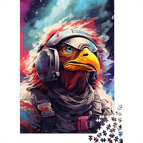 Puzzle für Erwachsene, künstlerischer Astronautenhahn, 300-teiliges Holzpuzzle für Erwachsene und Heimdekoration, Puzzlespielzeug, 300 Teile (40 x 28 cm) von LMYmoney