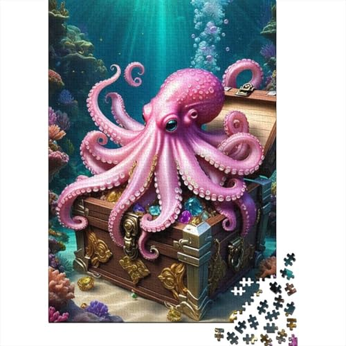 Puzzle für Erwachsene, künstlerischer Oktopus, 300-teiliges Holzpuzzle für Kinder ab 18 Jahren, gutes Kinder, 300 Teile (40 x 28 cm) von LMYmoney