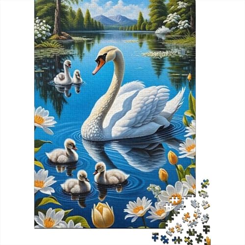 Puzzle für Erwachsene, künstlerischer Schwan, 500-teiliges Holzpuzzle für Erwachsene und Heimdekoration, Puzzlespielzeug, 500 Teile (52 x 38 cm) von LMYmoney