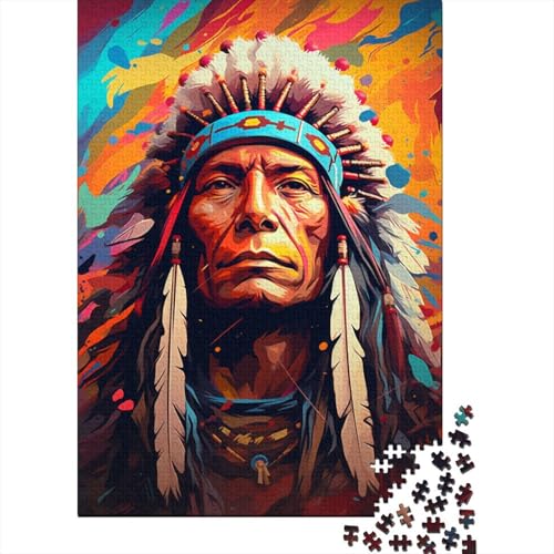 Puzzle für Erwachsene, künstlerisches, farbenfrohes indisches 1000-teiliges Holzpuzzle für Erwachsene und ab 18 Jahren, Spielzeug-Wanddekoration, 1000 Teile (75 x 50 cm) von LMYmoney