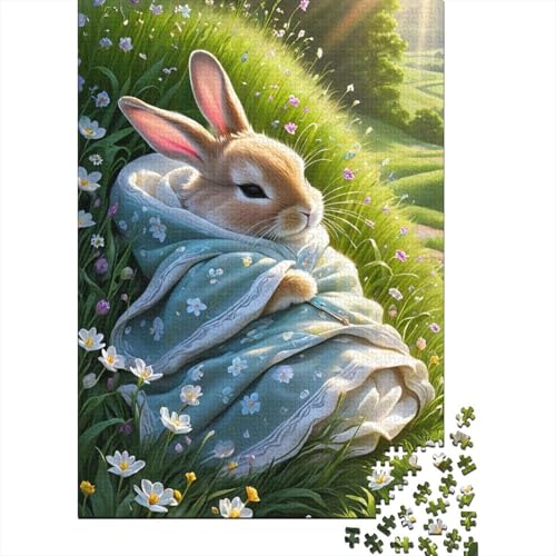 Puzzle für Erwachsene, süßer Hase, 1000-teiliges Holzpuzzle für Kinder ab 18 Jahren, gutes Kinder, 1000 Teile (75 x 50 cm) von LMYmoney