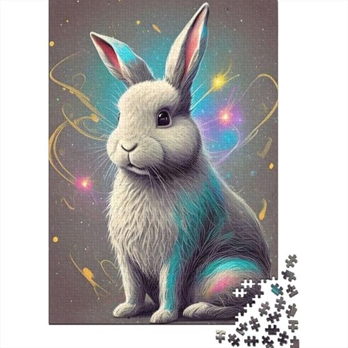 Puzzle für Erwachsene, süßer Hase, 1000-teiliges Puzzle, Holzpuzzle für Erwachsene und Lernpuzzle, Familienspiel, 1000 Teile (75 x 50 cm) von LMYmoney