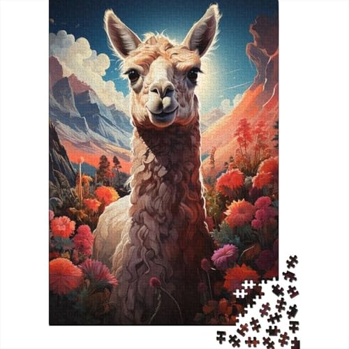 Puzzle für Erwachsene, süßes Alpaka, 300-teiliges Puzzle, Holzpuzzle, geeignet für Erwachsene und über 18 Jahre, Heimdekorationspuzzle, 300 Teile (40 x 28 cm) von LMYmoney