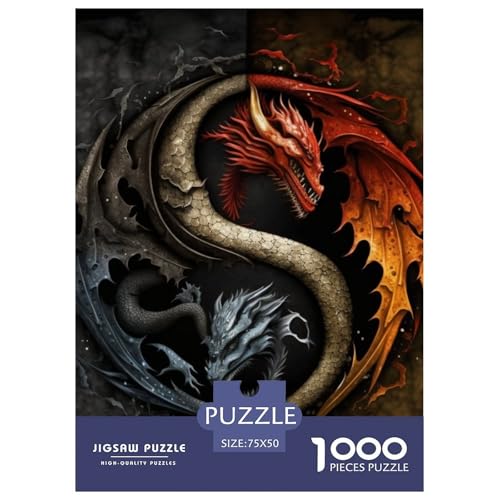 Puzzle für Erwachsene 1000, Yin-Yang-Kunst-Puzzle, Puzzles für Erwachsene, Lernspiel, Herausforderungsspielzeug, 1000 Teile (75 x 50 cm) von LMYmoney