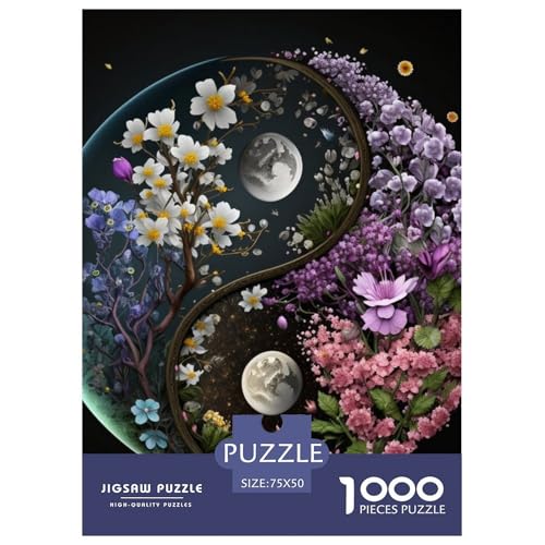 Puzzle für Erwachsene 1000, Yin-Yang-Kunst-Puzzle, Puzzles für Erwachsene, Lernspiel, Herausforderungsspielzeug, 1000 Teile (75 x 50 cm) von LMYmoney