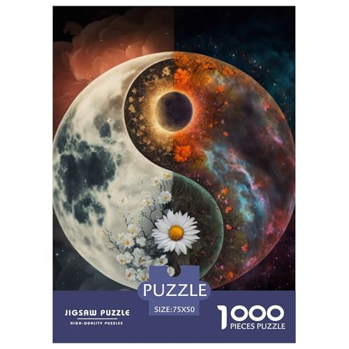 Puzzle für Erwachsene 1000, Yin-Yang-Kunst-Puzzle, Puzzles für Erwachsene, Lernspiel, Herausforderungsspielzeug, 1000 Teile (75 x 50 cm) von LMYmoney